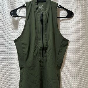 J. Crew Dark Green Sleeveless Jersey Top